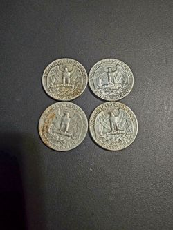Lot A- 4 Pre-1965 Washington Quarters Constitutional Silver 90% Silver $1 Face Value