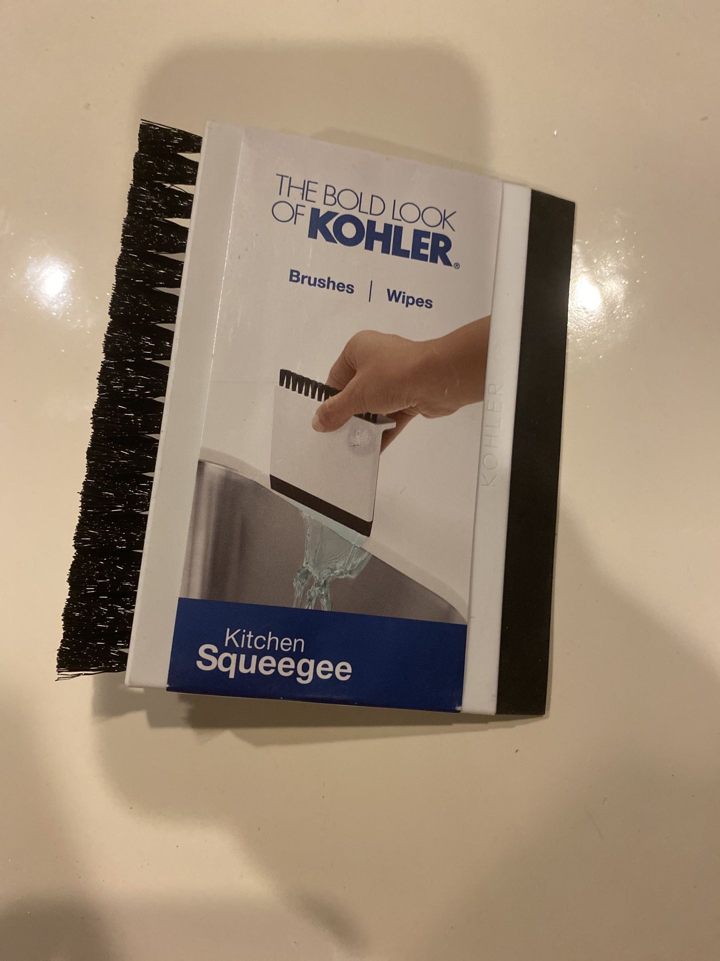 New In Package KOHLER Kitchen Sink Squeegee and Countertop Brush, Multi-Purpose, White