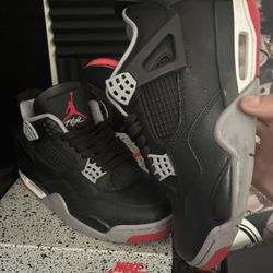 Nike Air Jordan 4 Retro Bred - Size 8.5 Used