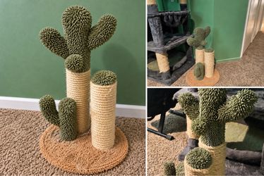 Adorable Cactus Cat Scratching Post