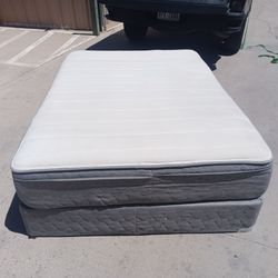 Full pillowtop mattress and box spring