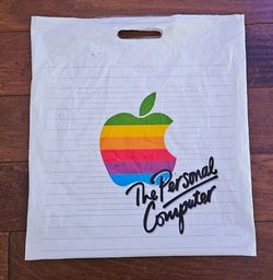 Vintage Apple Computer Logo Used Plastic Bag 1980s