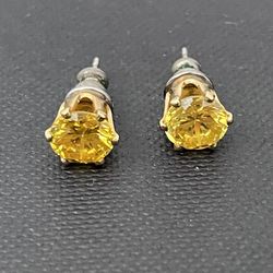 Yellow Gemstone Stud Earrings