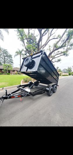 BRAND NEW DESIGN DUMP TRAILER 12x8x4 12,000 LBS ROLLING TARP AND SPARE TIRE HYDRAULIC SYSTEM ELECTRIC BRAKES TITLE IN HAND FOR ANY QUESTION TEXT ME PL