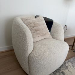 CB2 Boucle Swivel Chair by Goop
