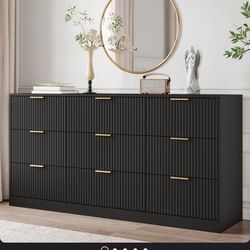 Wayfair 9-Drawer Fluted Dresser in Black
