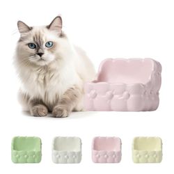 Cat Food Bowl Cat Dish - Colorful Cute Ceramic Cat Feeding Bowl - Funny Sofa Shaped Cat Bowl Home De