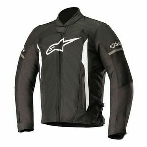 Photo New motorcycle jacket Alpinestar black white large armored arms with slide resistance mesh, body. Brand new