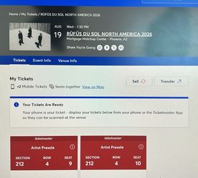 Rufus du Sol Phoenix tickets