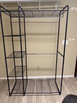 Freestanding Metal Wire Closet Organizer Rack