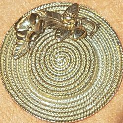 Vintage Goldstone Brooch Cute Hat Design