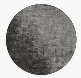 Round Greyscale Tufted Washable Area Rug