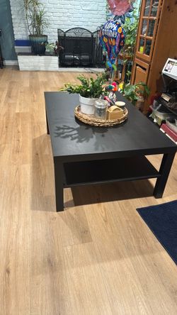 Black Coffee Table with Lower Shelf