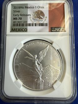 2018 Mo 1oz NGC MS70 MEXICO LIBERTAD SILVER COIN 