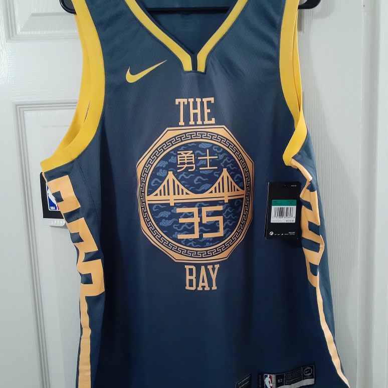 Kevin Durant NBA Nike Warriors Authentic Icon Jersey Sewn Size 52