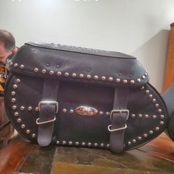 Harley Davidson Studded Softail Leather Saddlebags