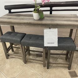 Console Table With 3 Stools