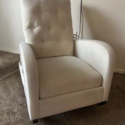 Upholstered Rocking Chair for Nursery, Accent Glider Rocker with Side Pocket, Comfy Armchair with Tall Backrest and Double Layer Cushion, Baby Nursery