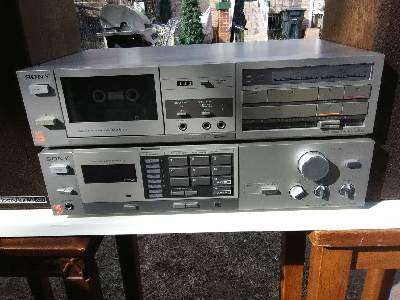 Sony stereo receiver with matching cassette player $175