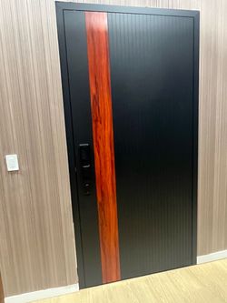 Modern Luxury Aluminum Pivot / Hinged Entry Doors – Smart Lock – Black