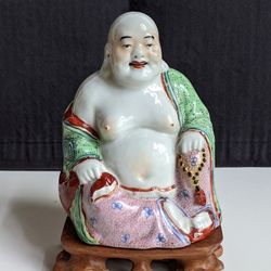 Vintage Handmade Chinese Laughing Buddha Happy Buddha Figurine