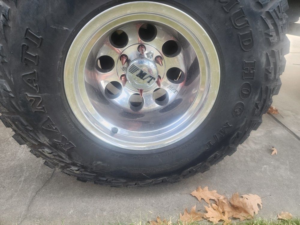 Chevy 6 Lug Mickey Thompson Wheels W 35 Mud Tires for Sale in Turlock