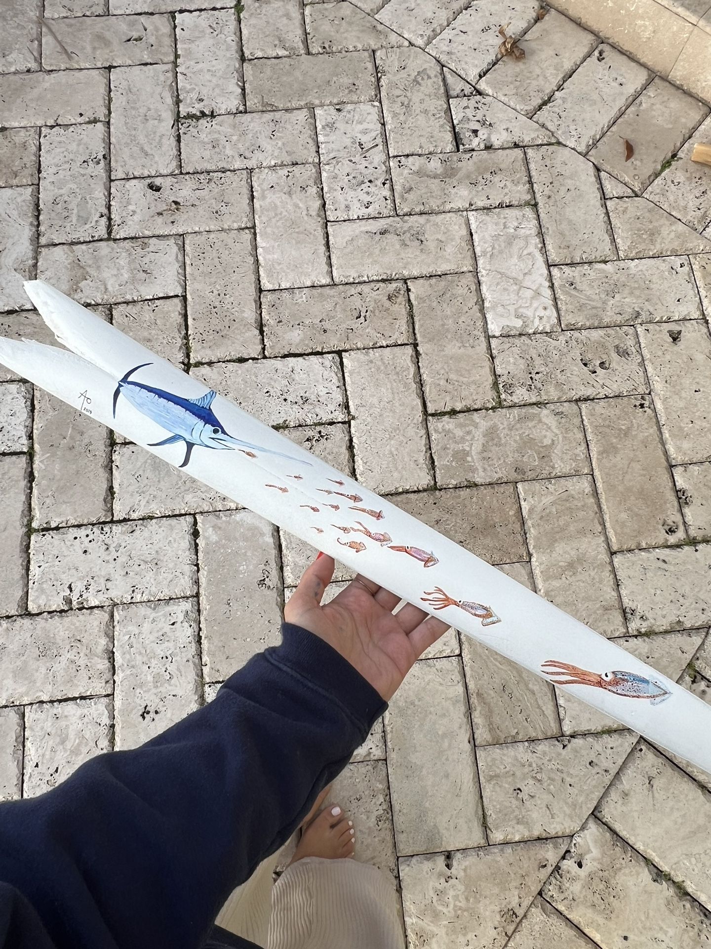 Hand painted Swordfish Bill