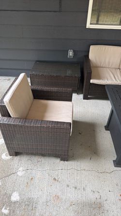 Outdoor Patio Furniture-Love Seat and 2 Chairs