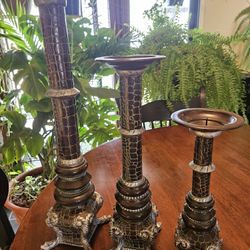 Candelabra Set 3 Snakeskin Snake