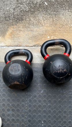 1 pair Lynx 70.5lbs. Kettlebells