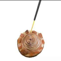 Handmade Copper And Amethyst Incense Holder
