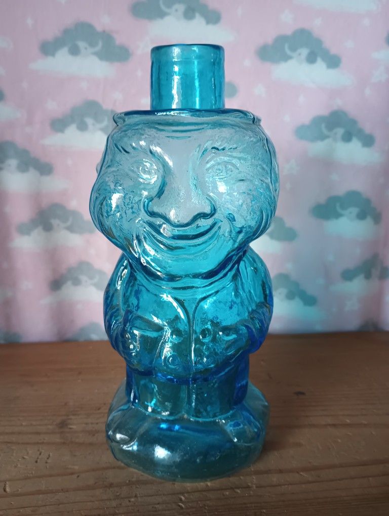 Vintage Tiara Indiana Blue Glass Jolly Mounteer