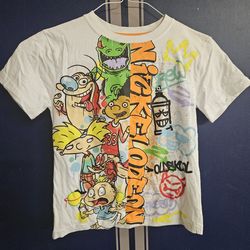 Nickelodeon Characters White T-Shirt Size 8