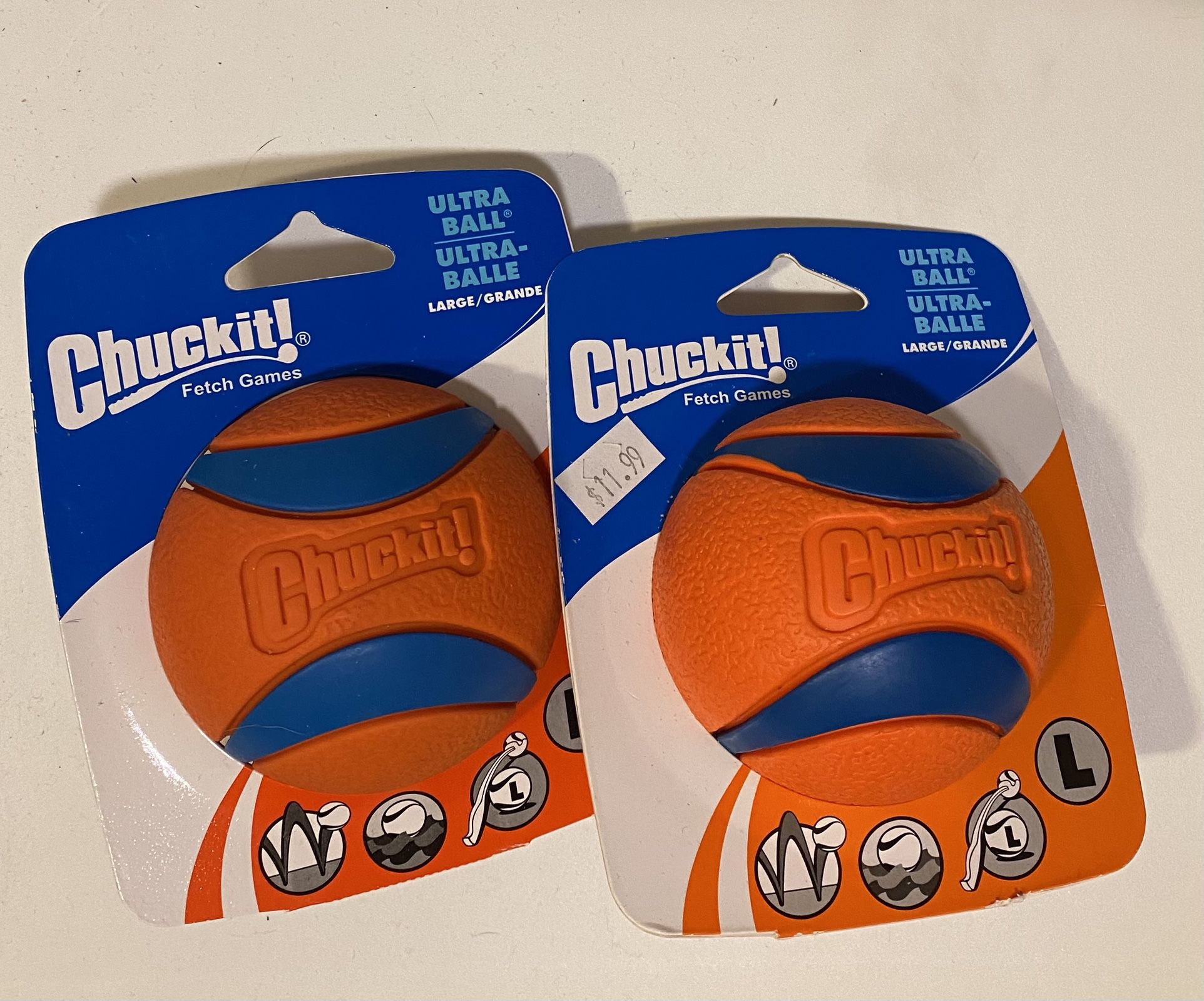 Chuckit brand tennis balls set of two (new)