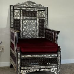 King Chair Hand Made With Abalone Shells