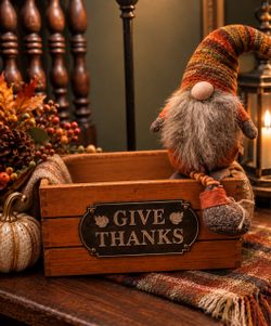 Fall basket with gnome