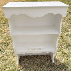 White shelving unit for sale, 40×26×11 inches.