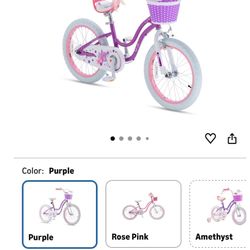 New RoyalBaby Girls Bike18 Inch Purple EZ Switchable