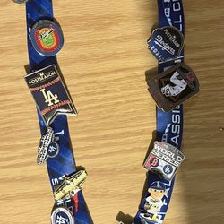 Dodgers Pins And Lanyard 