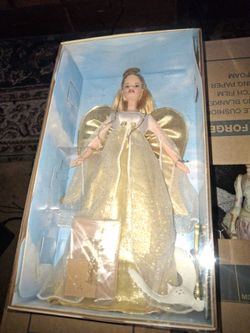 Angel Barbie Doll in Gold Gown