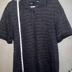 Men’s Haggar Shirt Large Short Sleeve 2- Button Front Collar Dress Shirt