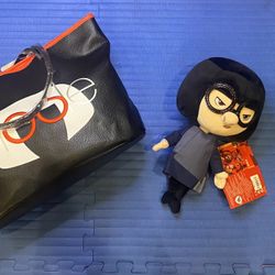 Disney Store Incredibles Edna Mode Tote/ Purse /Bag And FREE Edna Mode Doll - Both NWTs