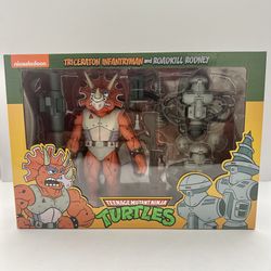 Neca TMNT Triceraton Infantryman And Roadkill Rodney