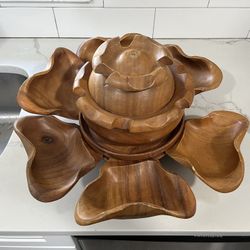 Wood Artwork Rose Shaped