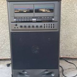 Optimus No. 32-1161 Black Dual Cassette Vintage Karaoke Speaker Machine Brand:Optimus In good condition Great Working Dimensions: