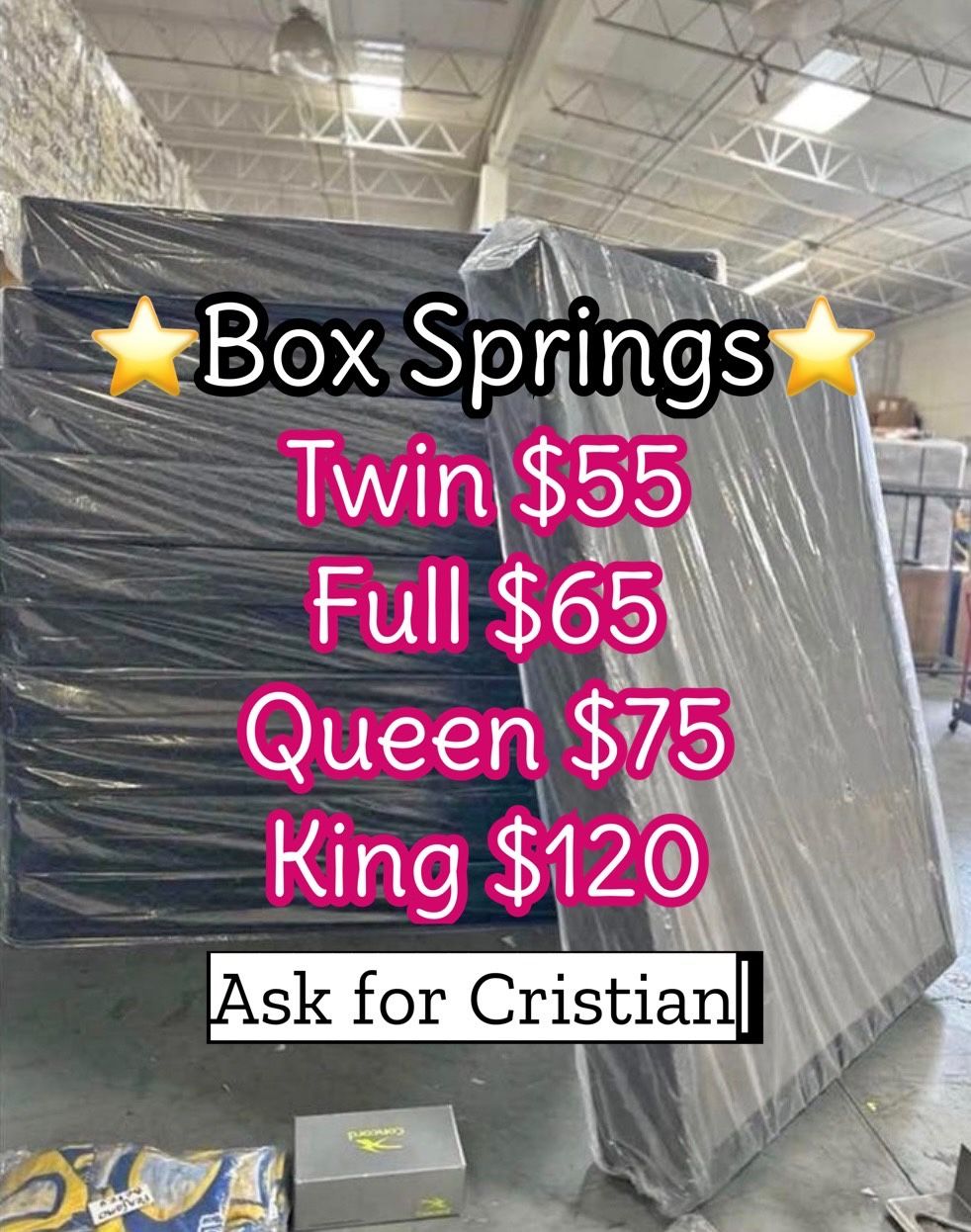 Box Springs  Twin box Full box  Queen box  King box  Bases para colchon  Box spring