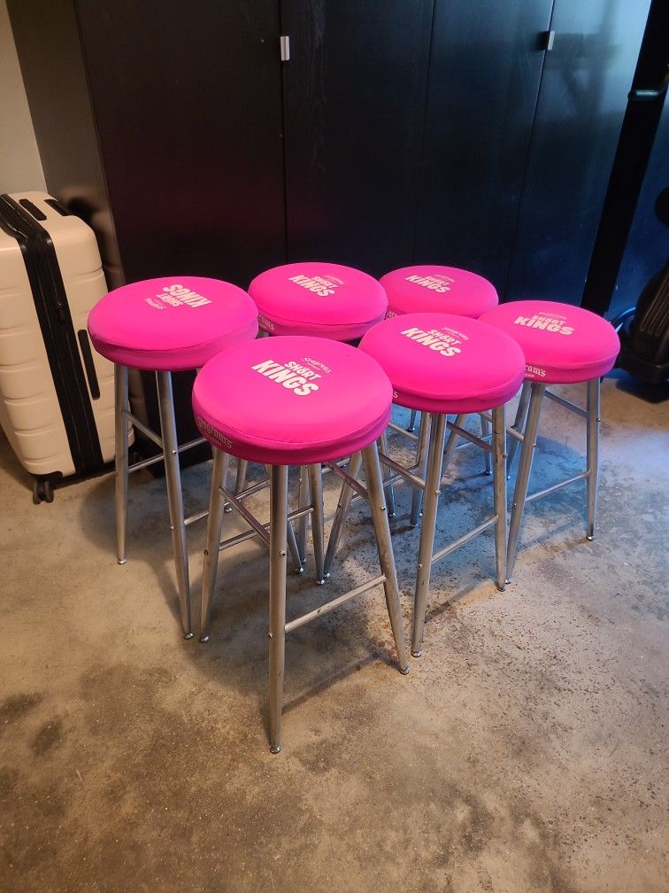 6 Seagram Metal Bar Stools
