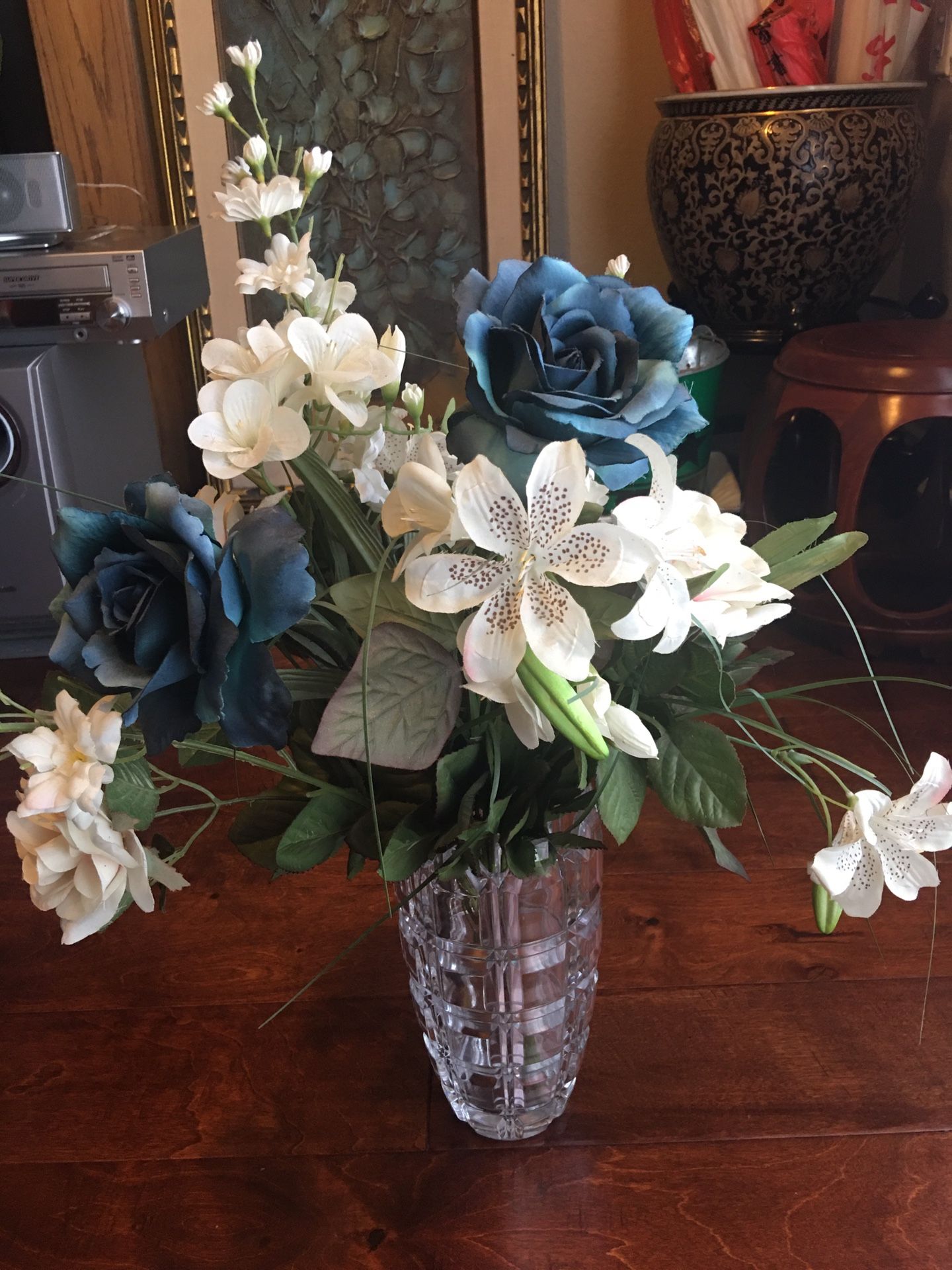 Crystal Vase and flowers