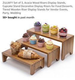 Acacia Wood Display Risers Set of 3