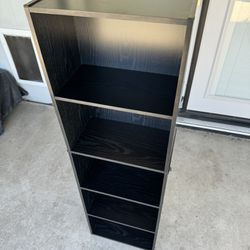 Black 5 Tier Freestanding Bookcase 